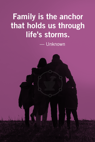Family is the anchor that holds us through life's storms. - unknown