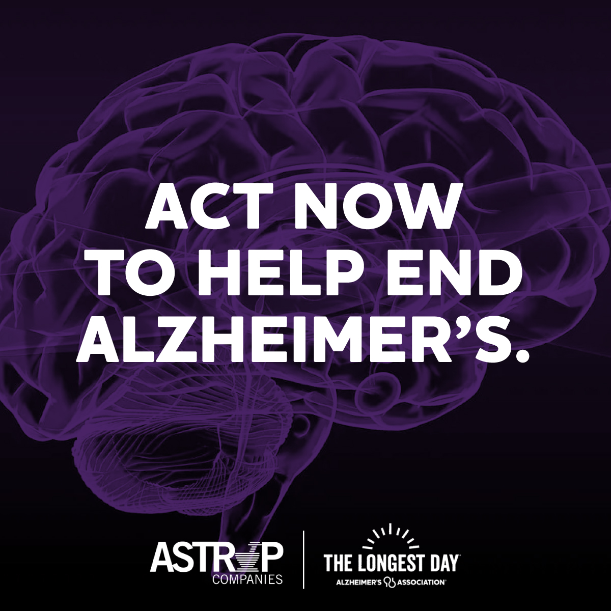 Act Now to Help End Alzheimer's. Astrup Companies The Longest Day